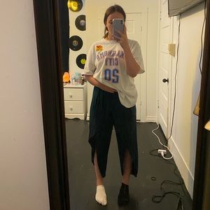 Faux wrap cropped pants